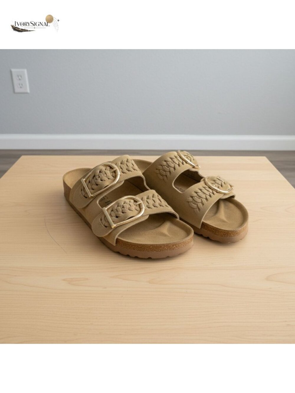 Genuine Suede Braided Slide Sandals for Women